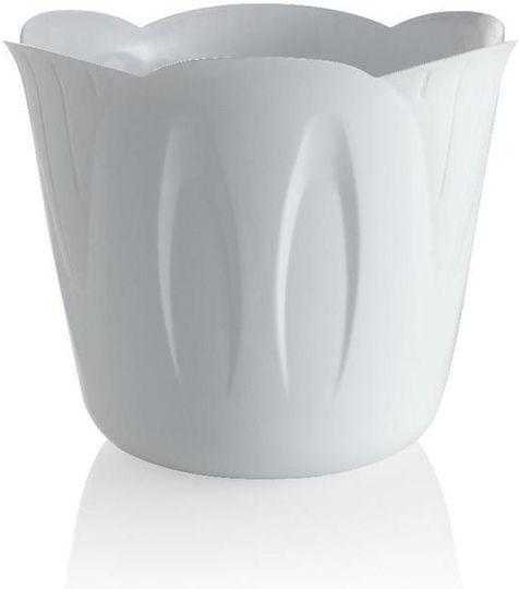 Bama Κασπώ Πλαστικό Ø15x12cm 1lt Σχέδιο Λευκό Mimosa Pot Ιταλίας