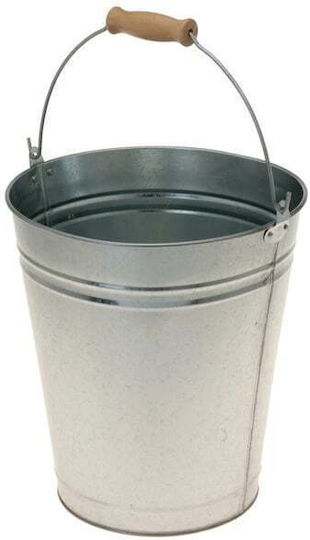 Zinc Bucket 10lt 26x28 Wooden Handle