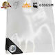 Tarpaulin 650gr/m² Dalimond Heavy Duty White Waterproof Reinforced With Rings Every 50 cm 4m X 6m