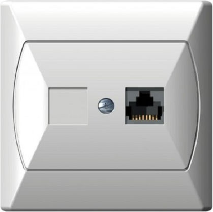 Gpk-1a Ospel Информационен Контакт Utp 1 Изход Бял Вграден Akcent