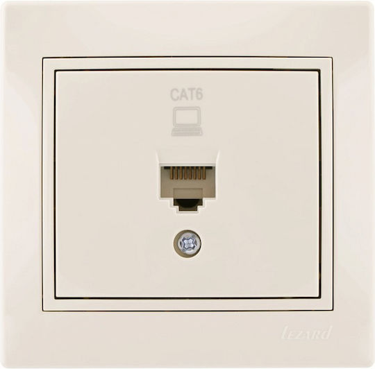 Lezard Network Socket RJ45 1x8p 1 Output Cat 6 Beige Mira Complete 701.0303140