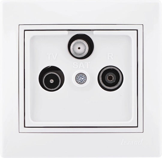 Lezard TV-Antenna Socket Terminal+Radio+Sat White Mira Full 701.0202135