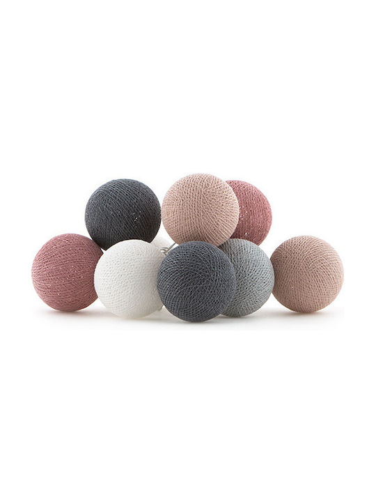 Cotton Ball Lights Lights вътрешни лампички Dirty Rose 10 броя Гирлянди за външно осветление