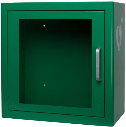 Wall-Mounted Metal Defibrillator Storage Cabinet Arky Green