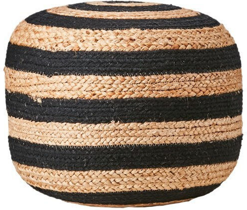 Πουφ Hocker Black-beige 35x35x40cm