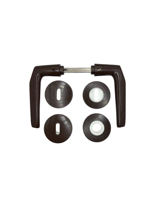 A-Lock Lever Middle Door with Rosette Coffee