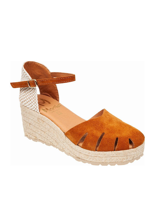 Women's Suede Platform Espadrilles Tabac Brown