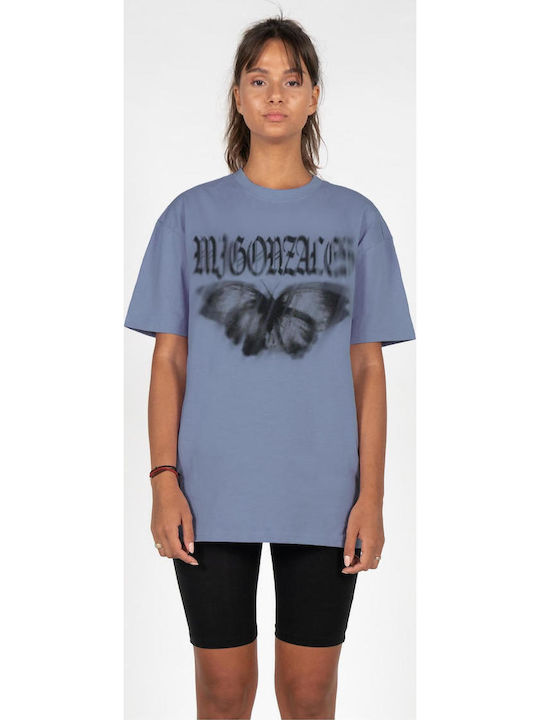 Mj Gonzales Mjg Heavy Oversized Tee Ladies Butterfly Illusion Vintage Blue Fw24 Mjg11916-02428