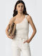 Women's Blouse with One Shoulder Ecru