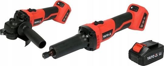 Yato YT-828296 Σετ Γωνιακός Τροχός & Τριβείο Brushless 18V με 1 Μπαταρία 4Ah