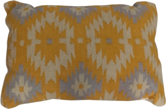 Natural Home Възглавница за Диван от 100% Памук Жълта 45x65см