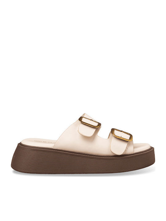 Envie Shoes Γυναικεία Σανδάλια Flatforms Λευκά