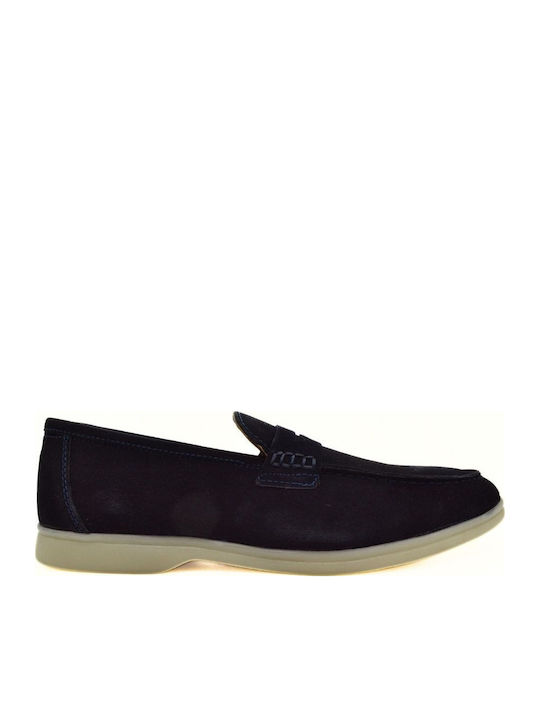 Leder Herren Mokassins in Blau Farbe