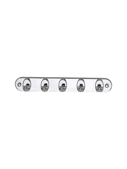 Inter Ceramic Single Wall-Mounted Bathroom Hook Silver