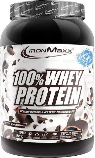 IronMaxx 100% Whey Πρωτεΐνη Ορού Γάλακτος με Γεύση Stracciatella 900gr