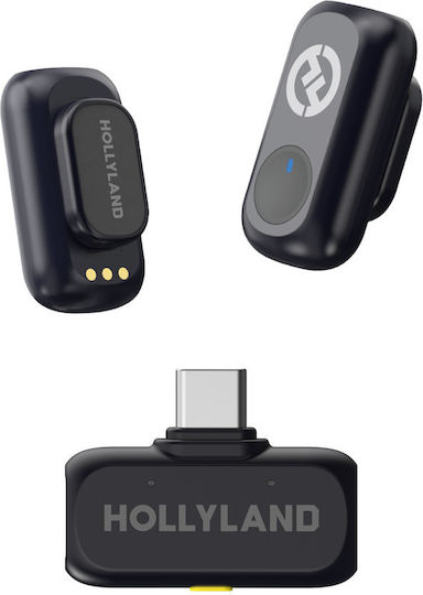 Hollyland LARK A1 Mini Duo Wireless Microphone Flyout Journalistic in Gray Color