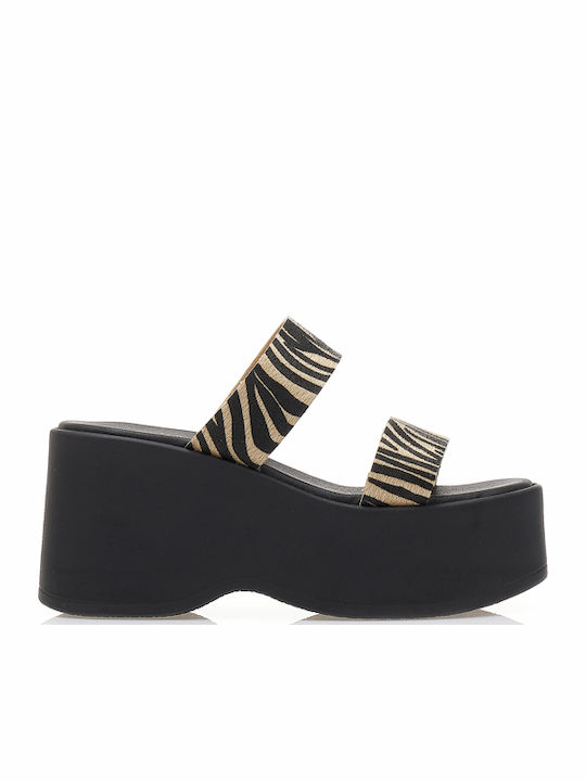 Tsoukalas Women's Suede Platform Shoes Black