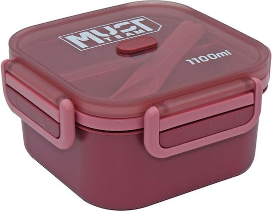 Must Team Plastic Kids' Food Container 1.1lt Red
