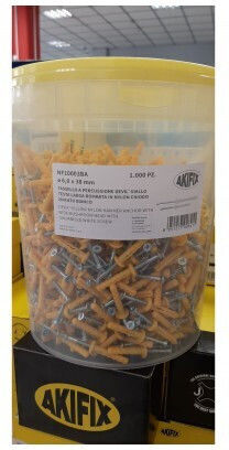 Akifix Plastic Nail Plug 6.0x38mm Yellow Akifix 1000 Pieces