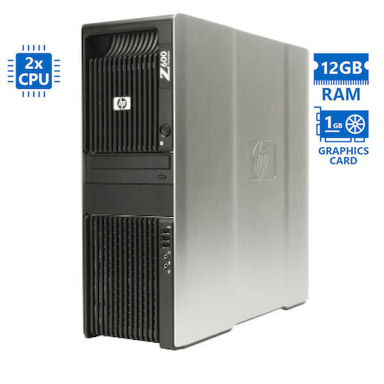 HP Z600 Tower Generalüberholter Grad A (Xeon-X5650/12GB/500GB HDD/Kein OS) Neu lackiert