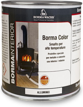 Vopsele Metal-Lemn Argintii Rezistente La Temperatură Ridicată 800°C Borma Wachs Heat Resistant 750ml
