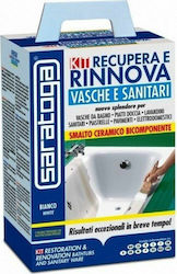 Emaille Weiß Epoxy Reparatur-Kleber für Badewanne Waschbecken 375ml Saratoga 965001 965001