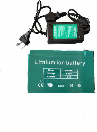 Комплект Батерия Литиева и Зарядно Устройство 12V 8Ah Батерия за Пръскачки