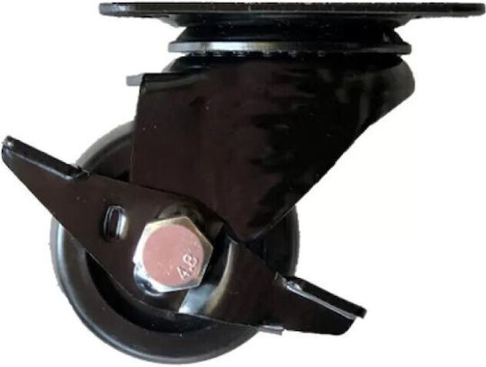 Ruotec Wheel Black Nylon 50x30mm Heavy Duty Rotating Double Brake 502.000.021.950