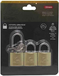 Komodo Padlock 25mm Set Of 3