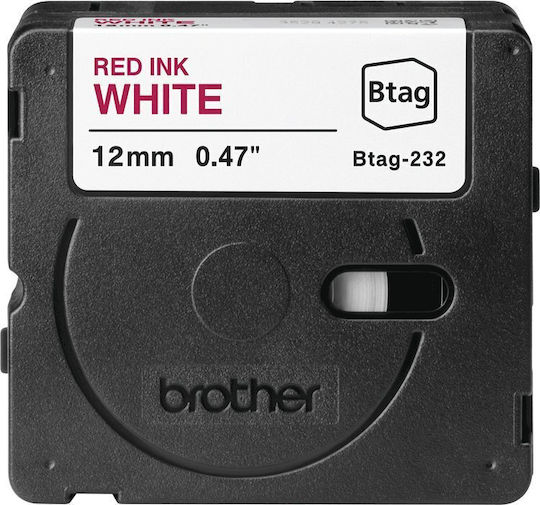 Brother Ταινία Ετικετογράφου 4m x 12mm σε Κόκκινο Χρώμα
