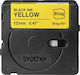 Brother Label Maker Tape 4m x 12mm in Yellow Color