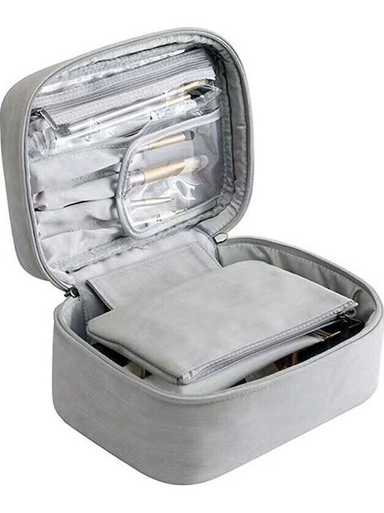 Unisex Toiletry Bag Travel Vtg Compact Gray Waterproof Cases & Double Zipper