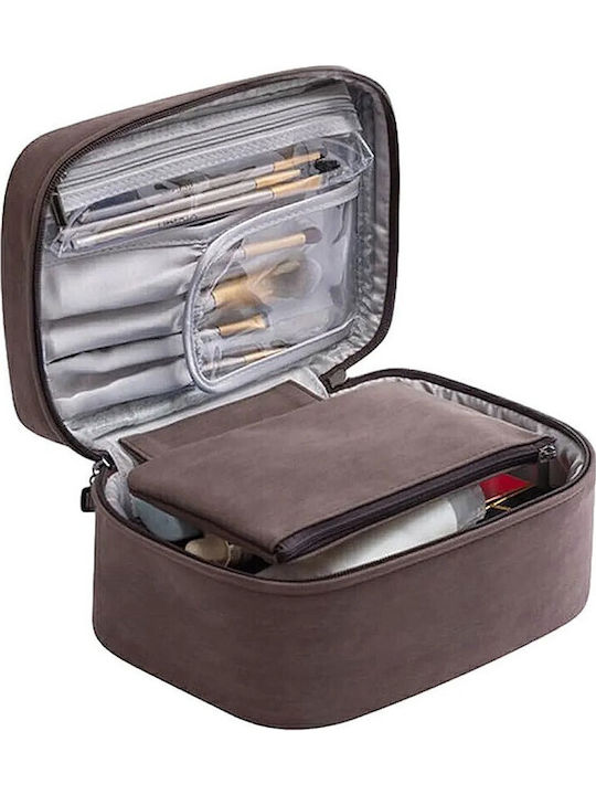 Neseser De Călătorie Unisex Vtg Compact Maro – Huse Rezistente La Apă & Fermuar Dublu