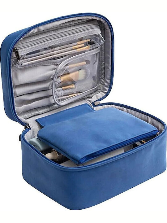 Neseser De Călătorie Unisex Vtg Compact Albastru – Huse Rezistente La Apă Și Fermoar Dublu
