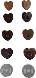 Metal Heart Magnet Bags Wallets 18mm Long Legs Nickel Stafil