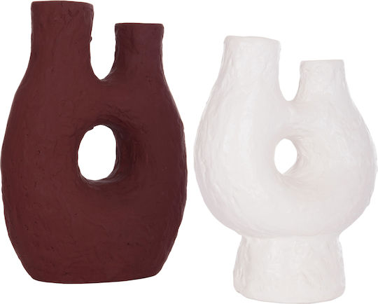 Freebox Set Ceramic Decorative Vases Orange 2 Pieces