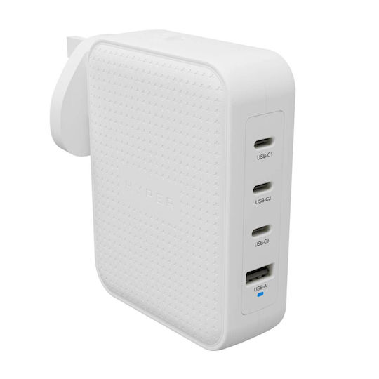 Hyper Φορτιστής Χωρίς Καλώδιο με Θύρα USB-A και 3 Θύρες USB-C 145W Λευκός (HJ1001WHWWGL)