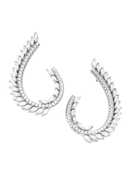 Silver Union Earrings made of Silver with Stones