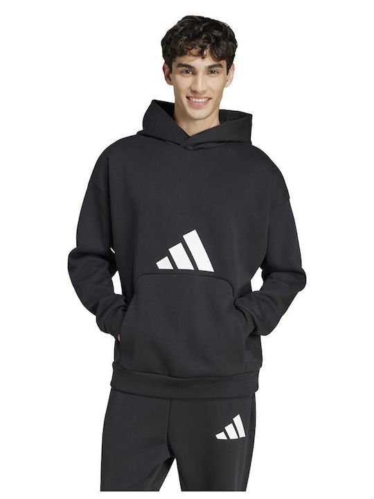 adidas Future Icons Sweatshirt with Hood Black JI8769 - Main Image