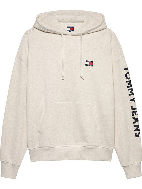 Tommy Hilfiger Φούτερ Εκρού με Κουκούλα