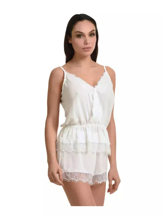 Miss Rosy Καλοκαιρινό Babydoll Ιβουάρ