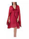 FMS Sommer Damen Robe mit Nachthemd Burgundy