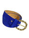 Leather Women's Belt Blue