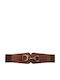 Wide Elastic Women's Belt Tabac Brown