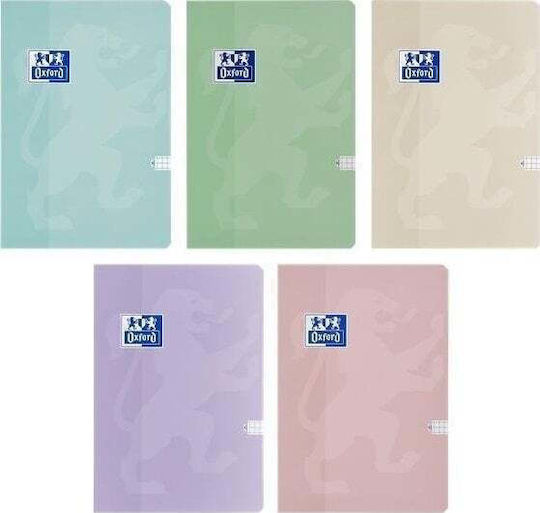 Oxford Touch Pastel Set 5 Notizbücher 60 Blätter B5 Quadrat (Μiverse Farben)