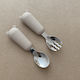 Nok Nok Baby Set with Fork made of Silicone Beige 2pcs