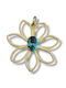 Velegrakis Gold Plated Green Charm with Stones