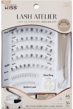 Kiss Lash Atelier Kit Τουφάκια Natural Μαύρα με Κόλλα