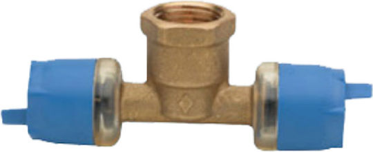 Ταφ Σύνδεσης Σωλήνα Messing Weiblich Bresciane Turbo Push 16x1/2' 103-7725