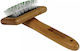 Bamboo Groom Brush Small for Long-Haired Dogs for Coat Grooming Gray